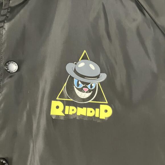 Ripndip Jacket Mens Small Black Coach Windbreaker Cat Graphic Streetwear Skate - Picture 3 of 13